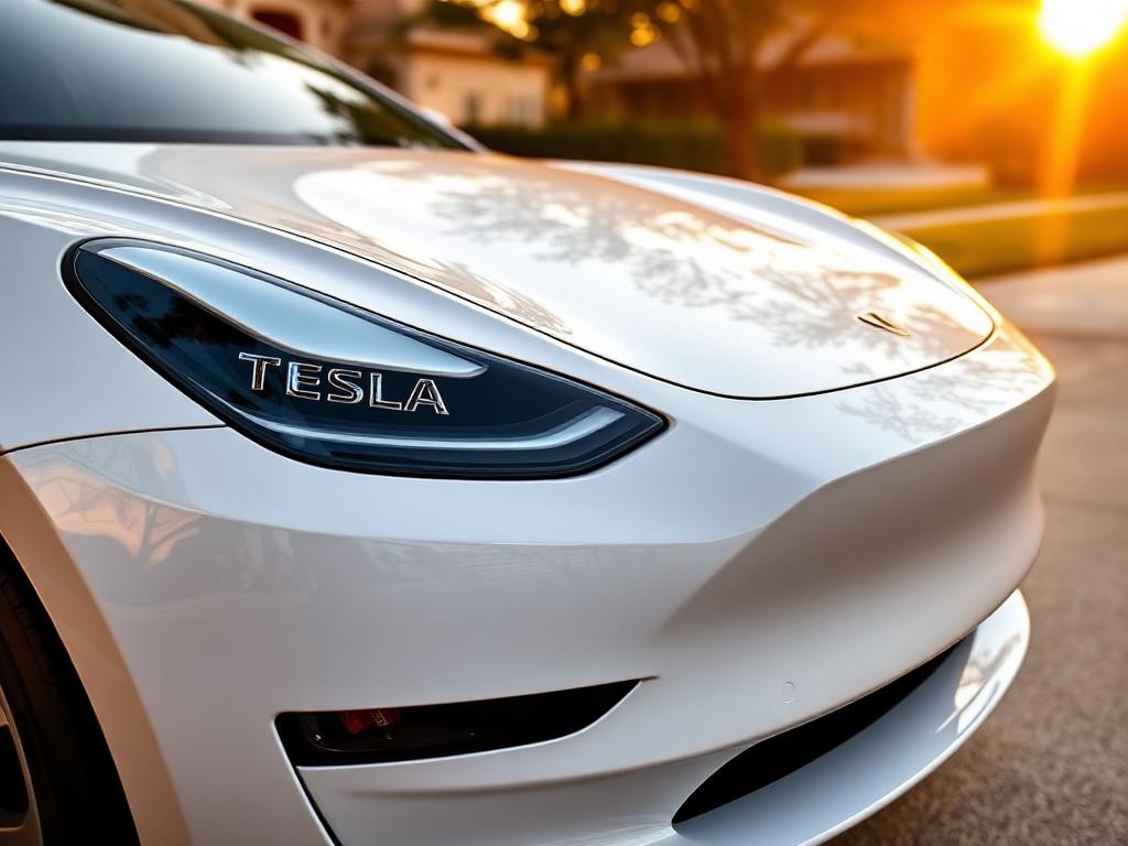 Tesla Model 3 · Gold ceramic