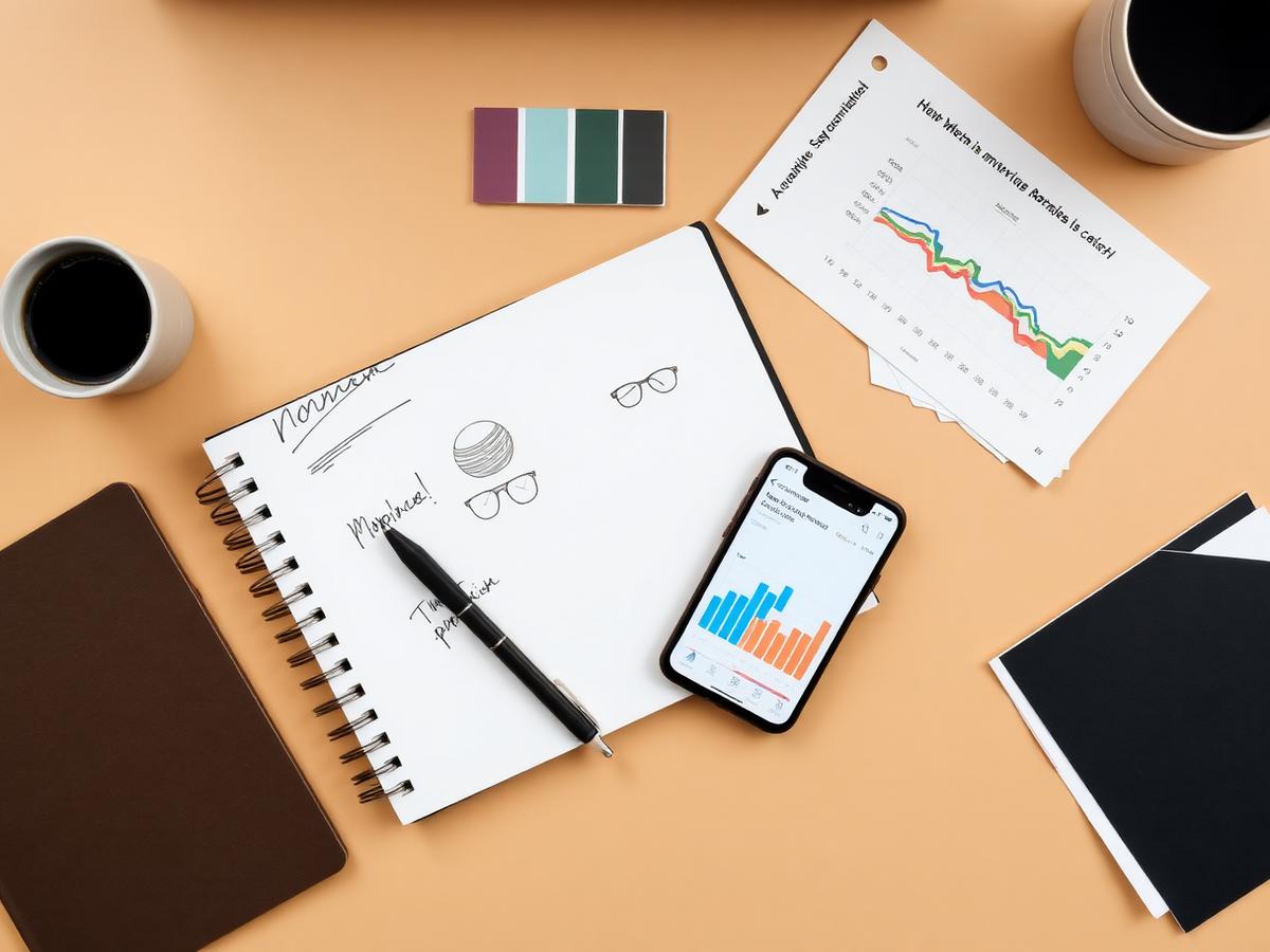 Brand boards on a desk